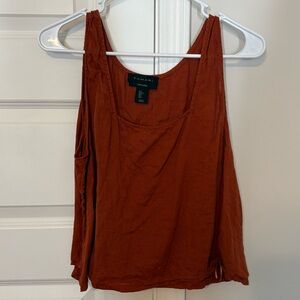 Tahari Women's Burnt Orange Linen Tank Top